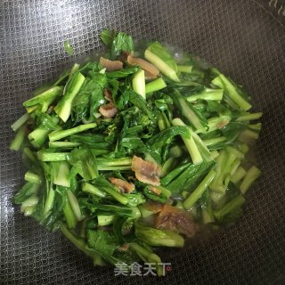 腊肉炒菜苔的做法步骤：6