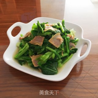 腊肉炒菜苔的做法步骤：9