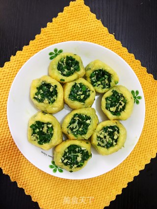 韭菜虾皮酿油豆泡的做法步骤：5
