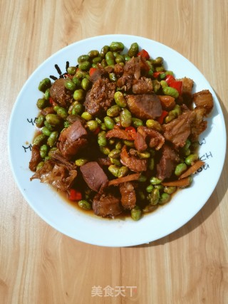 咸鸭烧毛豆的做法步骤：9