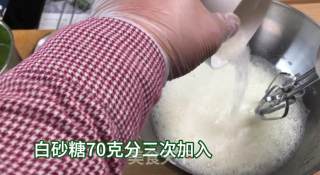 网红抹茶古早味蛋糕，烫面水浴法，QQ弹弹，口感绵密松软的做法步骤：6