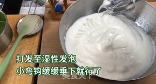 网红抹茶古早味蛋糕，烫面水浴法，QQ弹弹，口感绵密松软的做法步骤：7