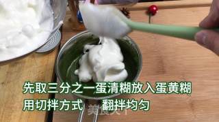 网红抹茶古早味蛋糕，烫面水浴法，QQ弹弹，口感绵密松软的做法步骤：8