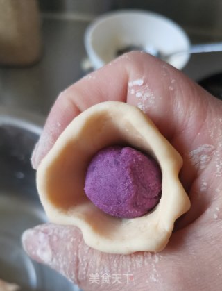 奶香紫薯麻球的做法步骤：10