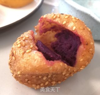 奶香紫薯麻球的做法步骤：14