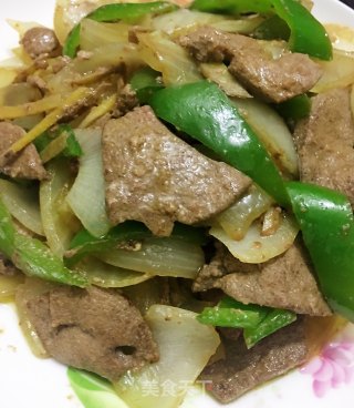 洋葱炒猪肝的做法步骤：5