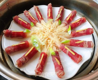 蒸肥牛金针菇的做法步骤：6