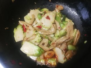 儿菜炒面筋的做法步骤：10