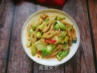 儿菜炒面筋的做法步骤：12