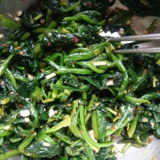 响油菠菜的做法步骤：4