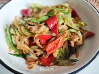 五花肉炒蒜苗的做法步骤：13