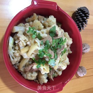 肉片烩花菜的做法步骤：7