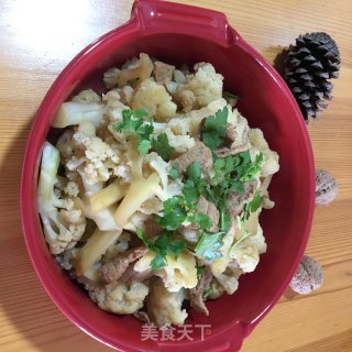 肉片烩花菜的做法步骤：8