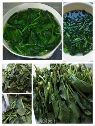 干豆腐拌菠菜的做法步骤：2