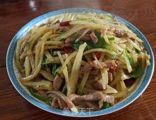 青椒土豆炒肉丝的做法步骤：12