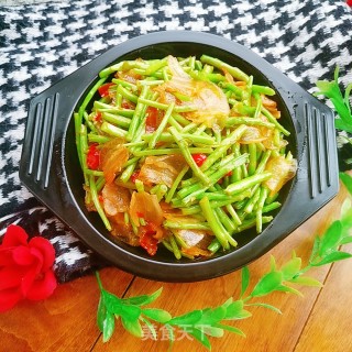 黎蒿炒腊肉的做法步骤：10