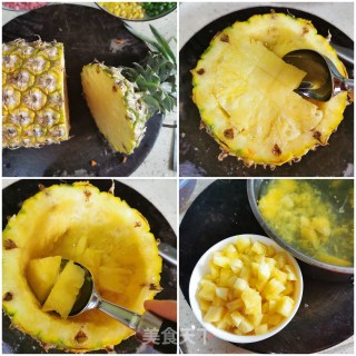 菠萝七彩炒饭的做法步骤：3