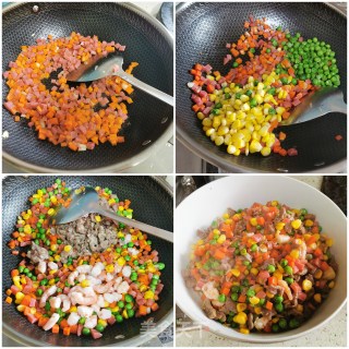 菠萝七彩炒饭的做法步骤：5