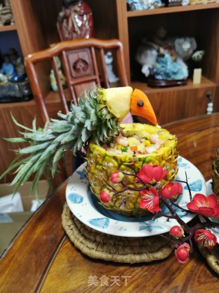 菠萝七彩炒饭的做法步骤：9