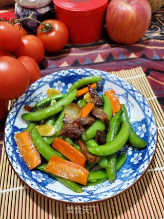 甜豆炒腊肉的做法步骤：10