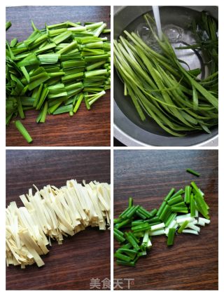 干豆腐白玉菇炒韭菜的做法步骤：3
