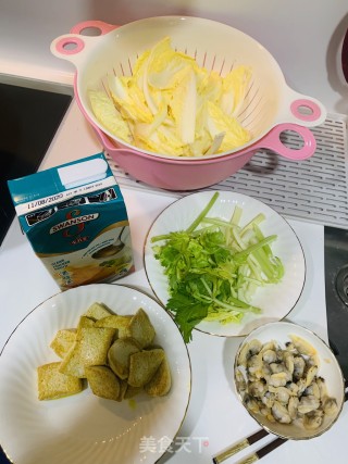 白菜煎豆腐汤的做法步骤：2