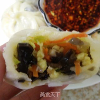 平菇鸡蛋木耳小素包的做法步骤：15