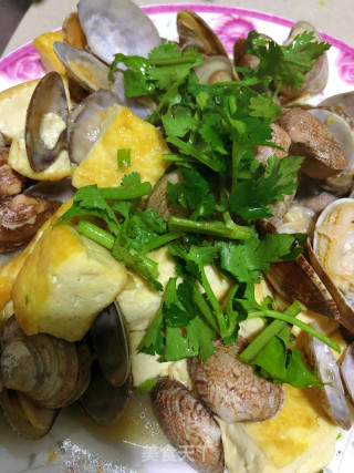 煎豆腐蛤蜊的做法步骤：6