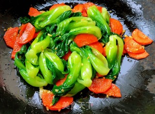 油菜胡萝卜烧豆腐的做法步骤：8