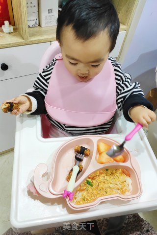 宝宝辅食香煎蔬菜三文鱼泥的做法步骤：7