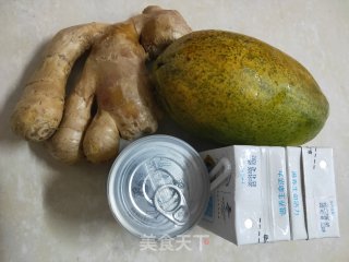 木瓜姜汁撞奶的做法步骤：1