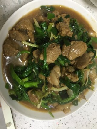 蒜苗炒羊肉的做法步骤：8