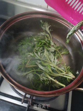 紫薯馅艾草青团的做法步骤：9