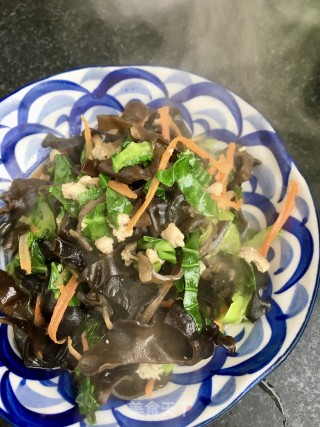 油菜炒木耳的做法步骤：14