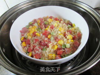 蒸香肠糯米饭的做法步骤：11
