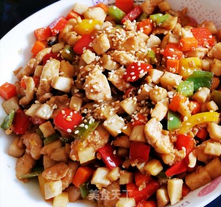 杏鲍菇彩椒鸡丁的做法步骤：6
