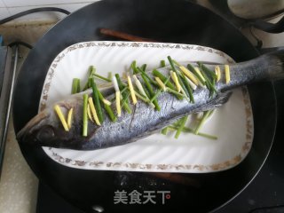 椒香清蒸鲈鱼的做法步骤：5