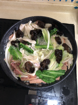 火腿猪肉烧蔬菜的做法步骤：8