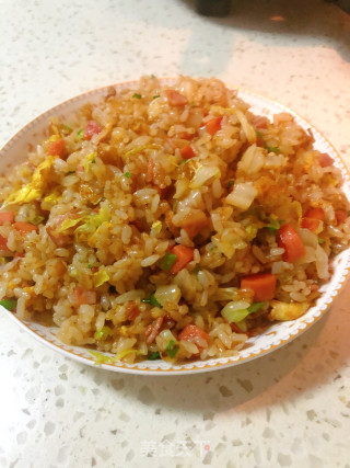 培根鸡蛋炒饭的做法步骤：7