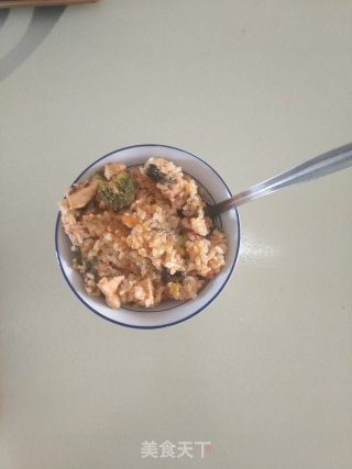 西兰花鸡胸肉焖饭的做法步骤：16
