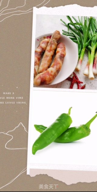 炒香肠的做法步骤：1