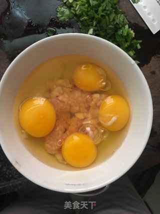 肉末香菜煎蛋的做法步骤：3