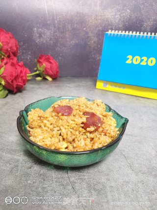 鸡蛋香肠炒饭的做法步骤：11