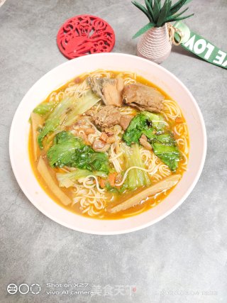 鸭肉青菜面的做法步骤：5