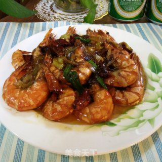 油焖黑虎虾的做法步骤：12