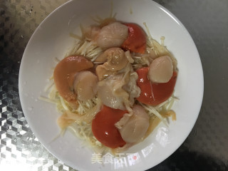 蒜茸金针菇蒸扇贝肉的做法步骤：4