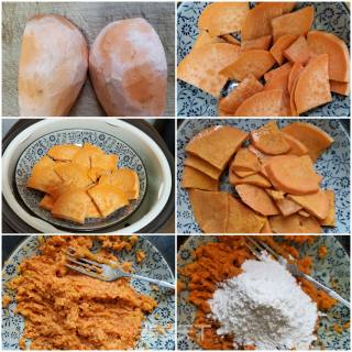 黑芝麻馅红薯饼的做法步骤：1
