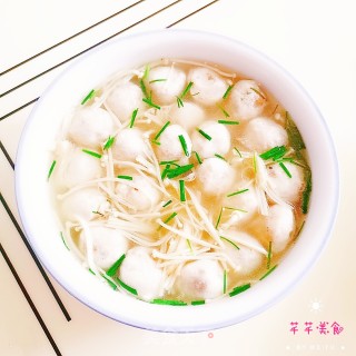 金针菇鱼丸汤的做法步骤：7