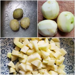 肉末炒土豆丁的做法步骤：1