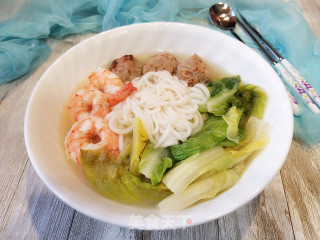 鸡肉丸鲜虾濑粉的做法步骤：10